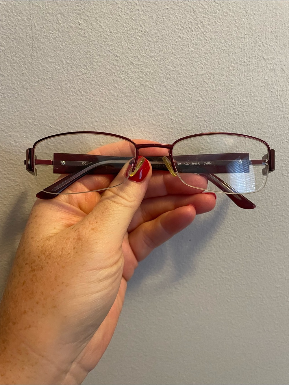 Valentino women’s Semi-Rimless Glasses in Burgundy and Gold